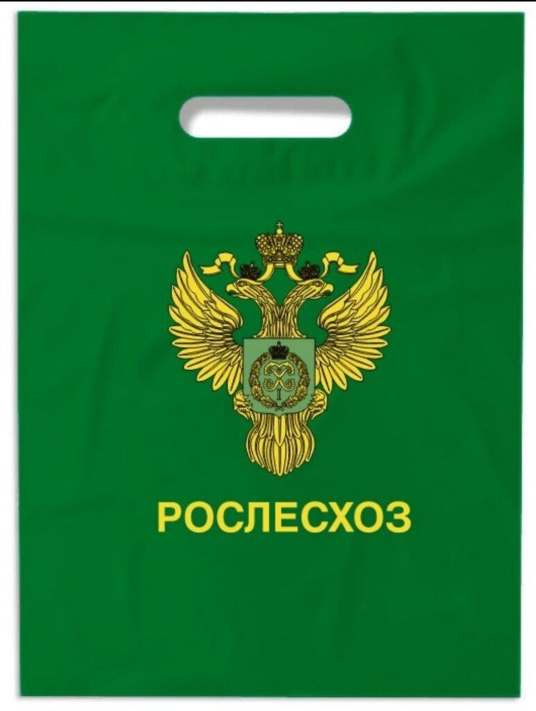 Зелёный пакет Рослесхоз с логотипом